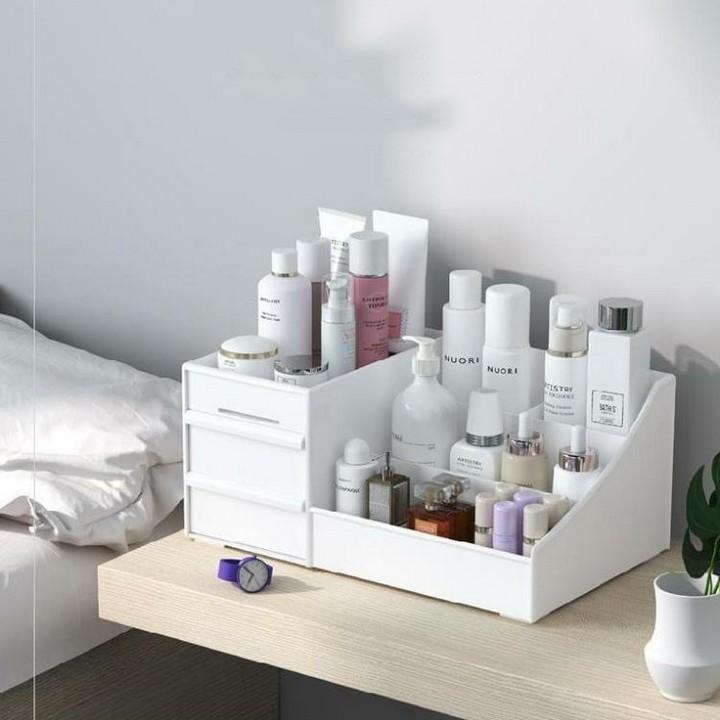 Kệ nhựa đựng mỹ phẩm có 2 ngăn kéo