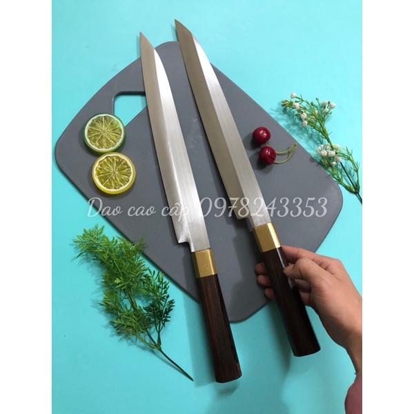 dao sashimi nhọn đầu 30cm bằng thép trắng