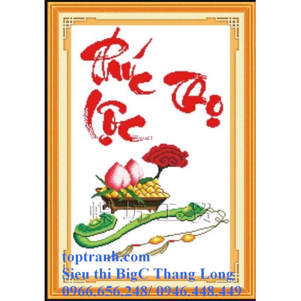 Tranh thêu chữ thập phúc lộc thọ 222374 chưa thêu