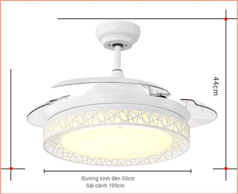 Quạt trần dấu cánh điều khiển từ xa F102