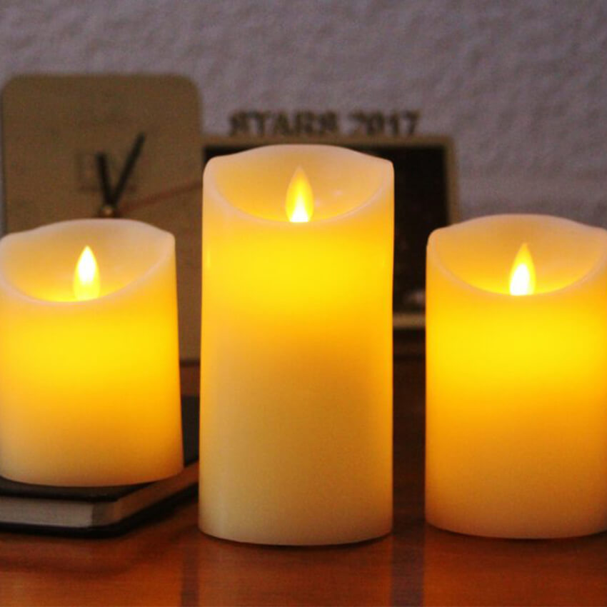 Combo 3 Nến điện tử vỏ sáp Pillar Led