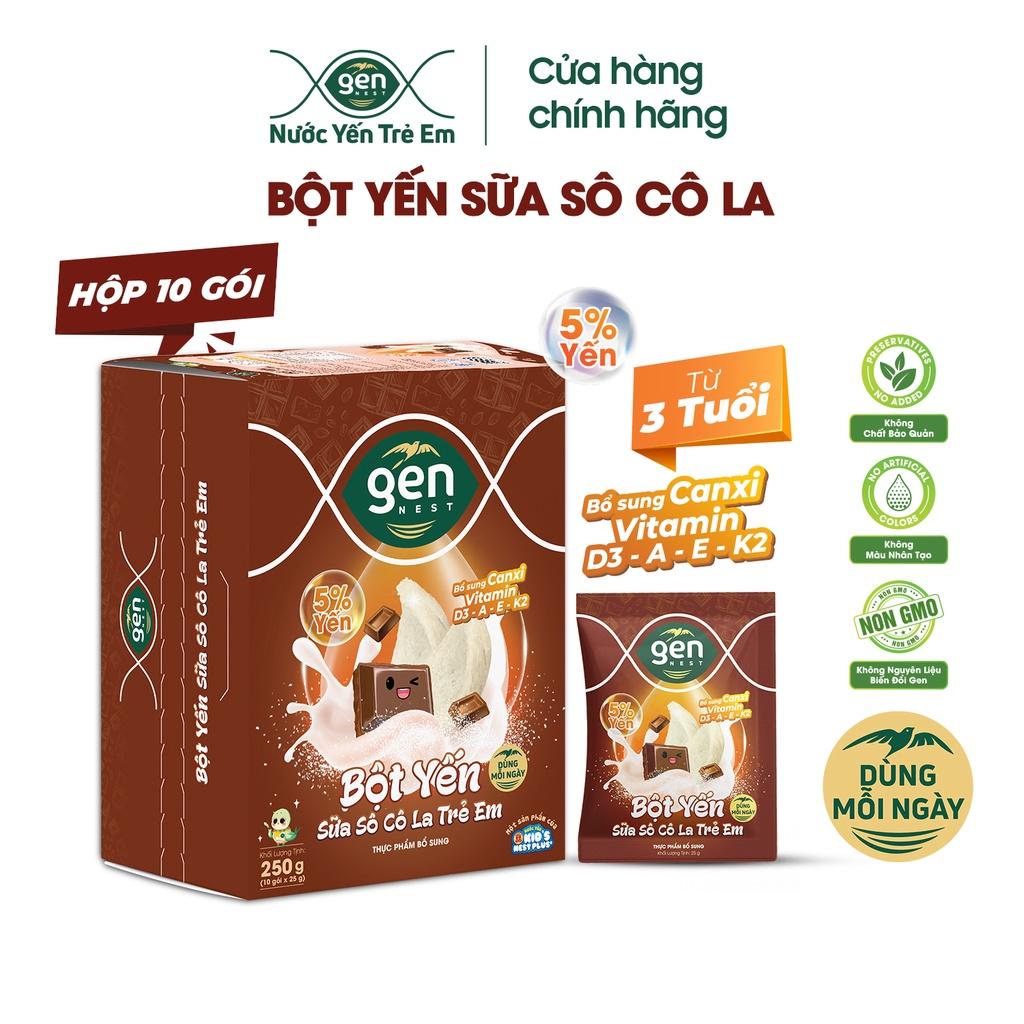 Bột Yến Sữa Sô Cô La trẻ em Gennest 5% yến (Túi 25g)