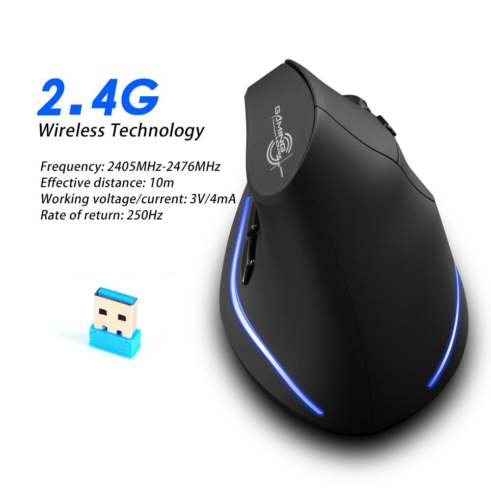 F-35 Chuột Không Dây Dọc Chuột Ergonomic Sạc 2400 DPI Tùy Chọn Di Động Chuột Chơi Game Cho Mac Laptop Máy Tính