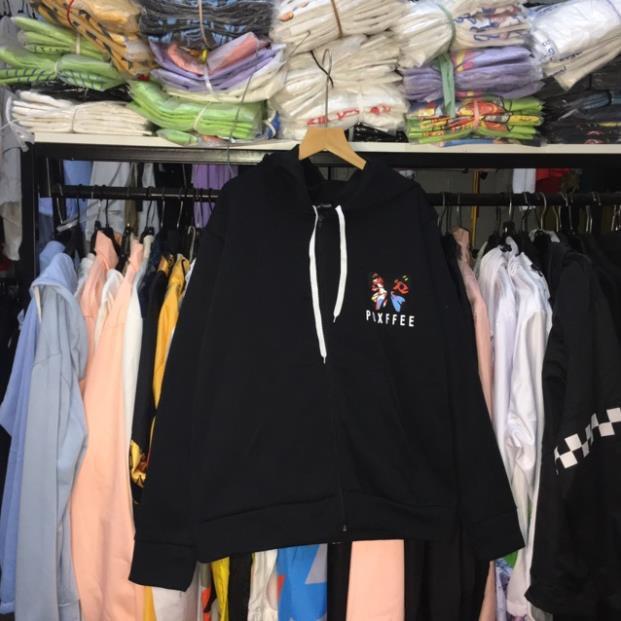 Áo khoác hoodie nỉ dây kéo form rộng BƯỚM Ulzzang