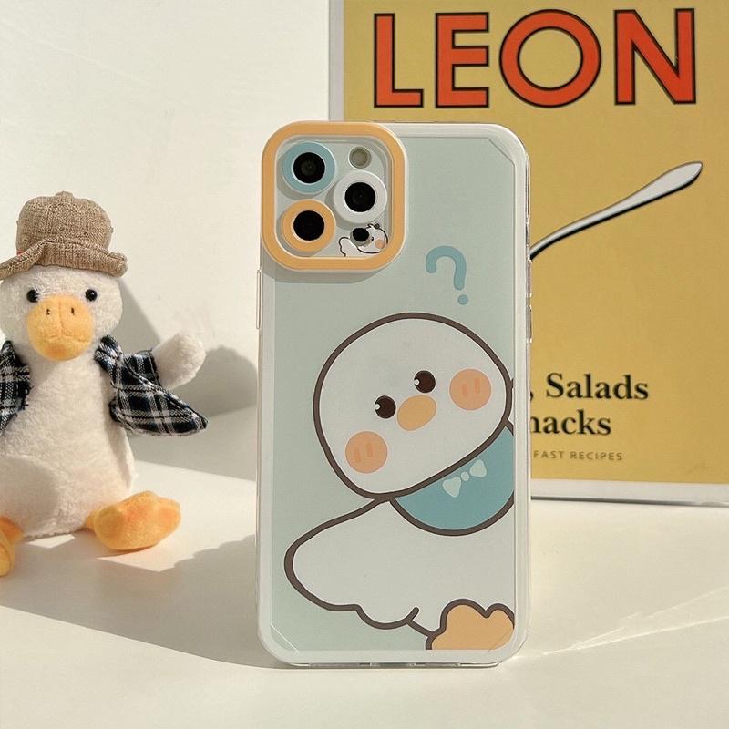 Ốp Lưng dành cho iPhone 13 Pro Max, 13/13 Pro , 11, 11 Pro Max, 12 Pro Max vịt con siêu cute loại dẻo viền camera nhựa