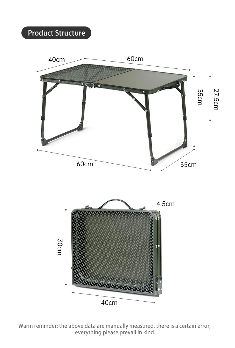 Bàn xếp cắm trại mini MDF có thể điều chỉnh độ cao NatureHike CNK23JU011