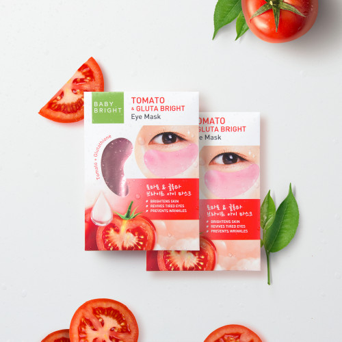 Mặt nạ dưỡng sáng da mắt Cà chua và Gluta Baby Bright Tomato &amp; Gluta Eye Mask 1 Pair 15g