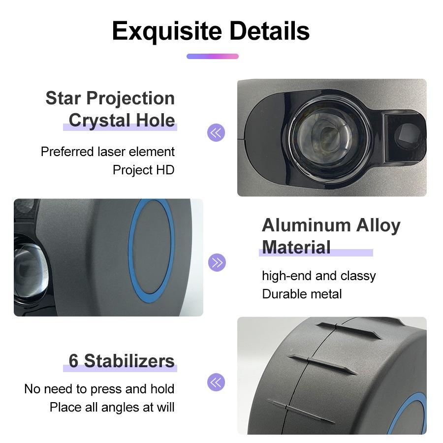 Đèn LED Chiếu Laser Hình Bầu Trời Sao 3D Nhiều Màu Sắc