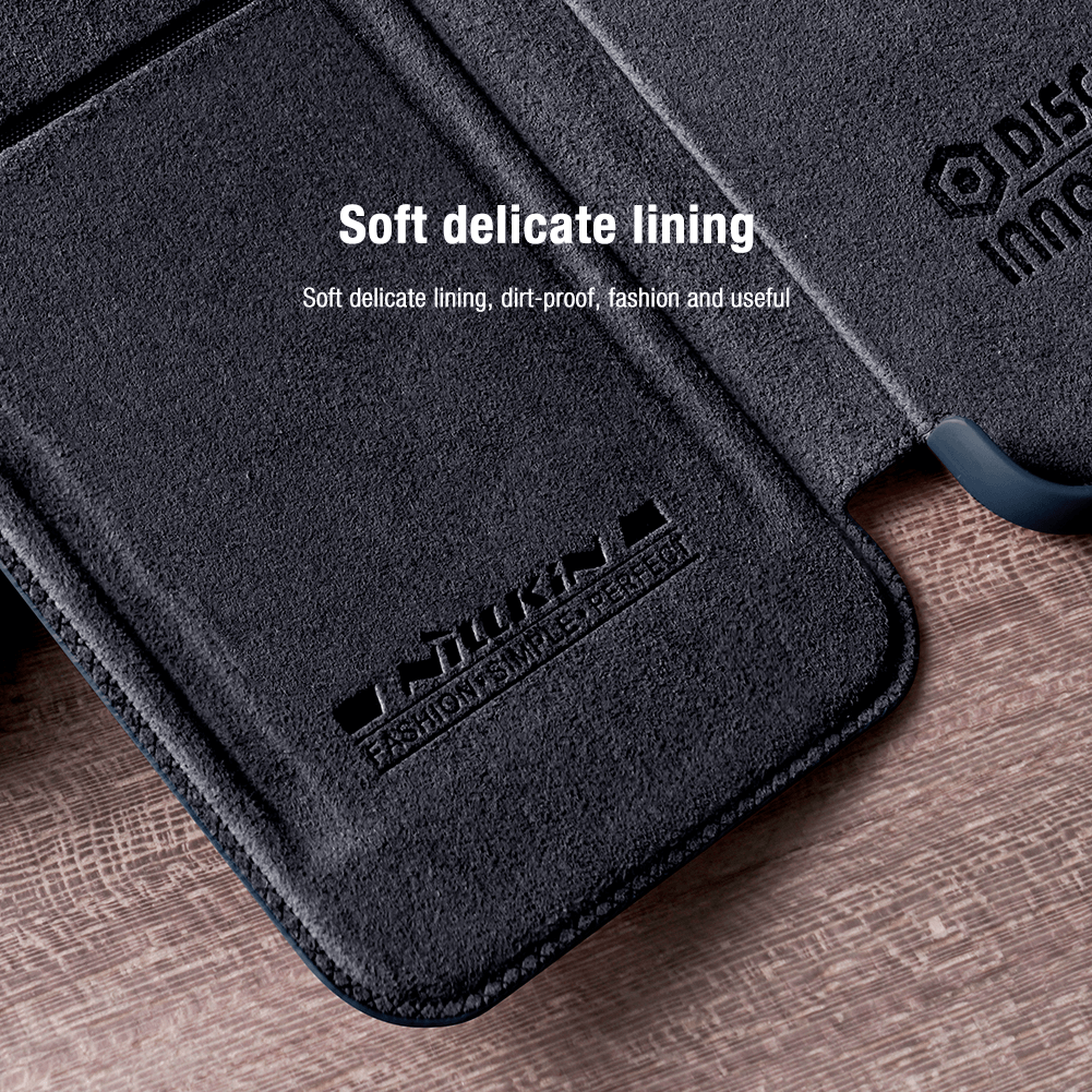 Case bao da chống sốc cho Samsung Galaxy S22 Ultra hiệu Nillkin Qin Pro trang bị nắp bảo vệ Camera - hàng nhập khẩu