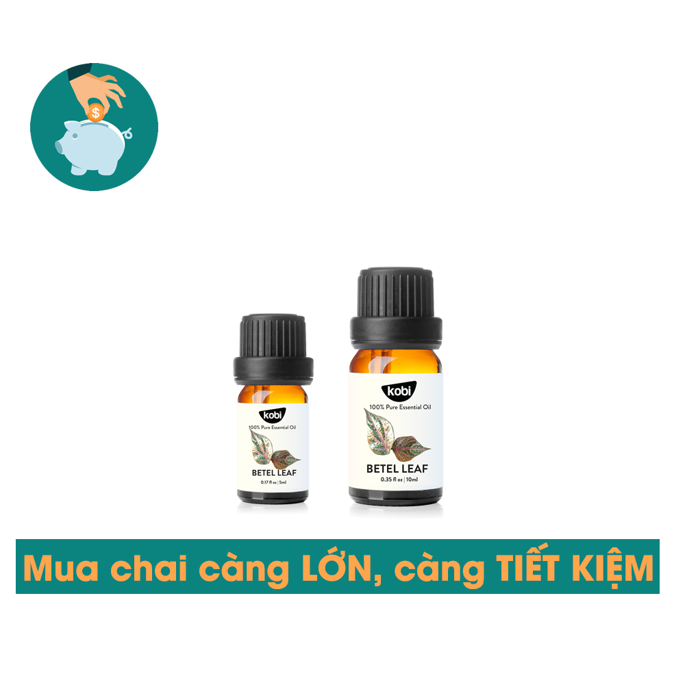 Tinh Dầu Lá Trầu Không Kobi Piper Betel Leaf Essential Oil Giúp Chống Viêm Nhiễm, Giảm Đau, Kích Thích Tiêu Hóa - 5ml