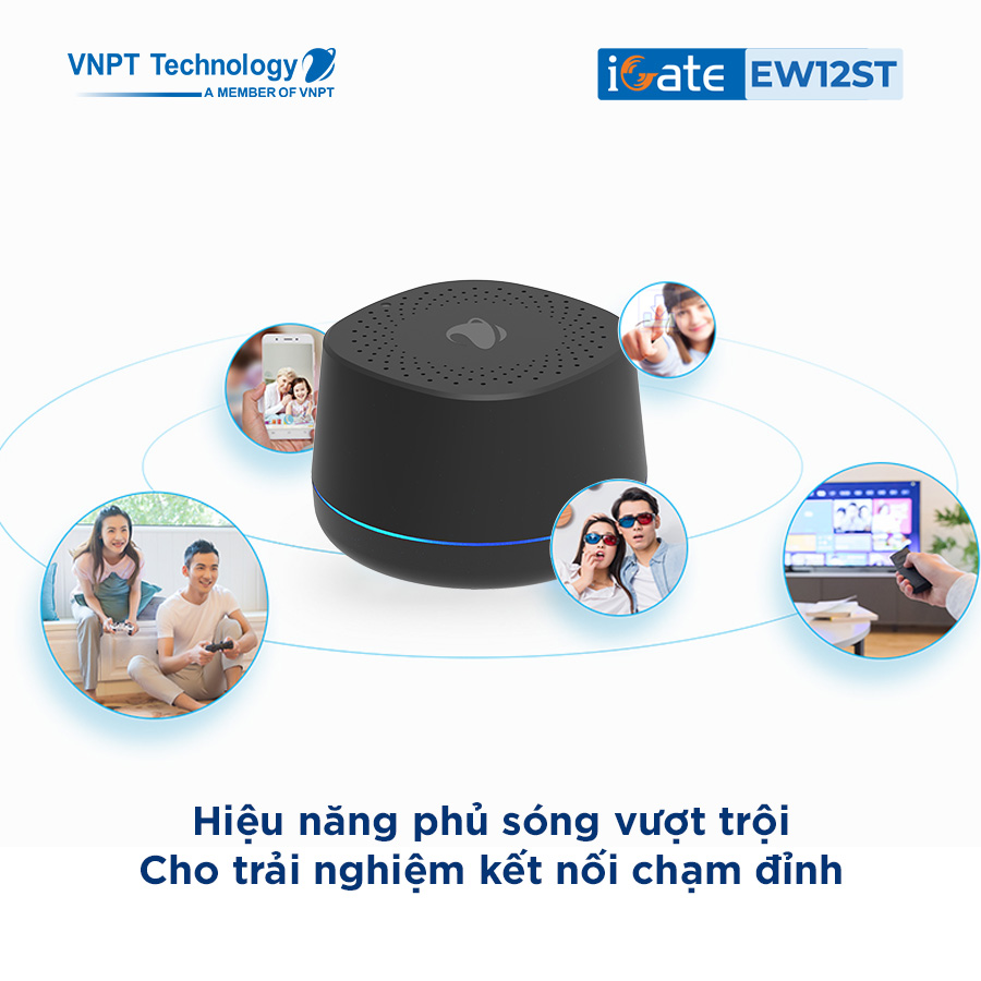 Hệ thống Wifi Mesh VNPT Technology iGate EW12SX (2-pack) 2 băng tần chuẩn AC tốc độ cao dành cho gia đình hàng chính hãng