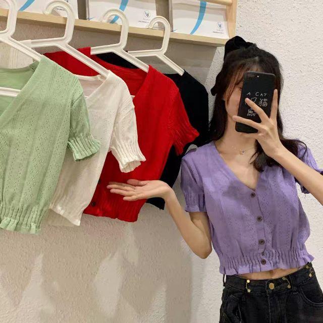 Áo croptop len mỏng hottrend 2020