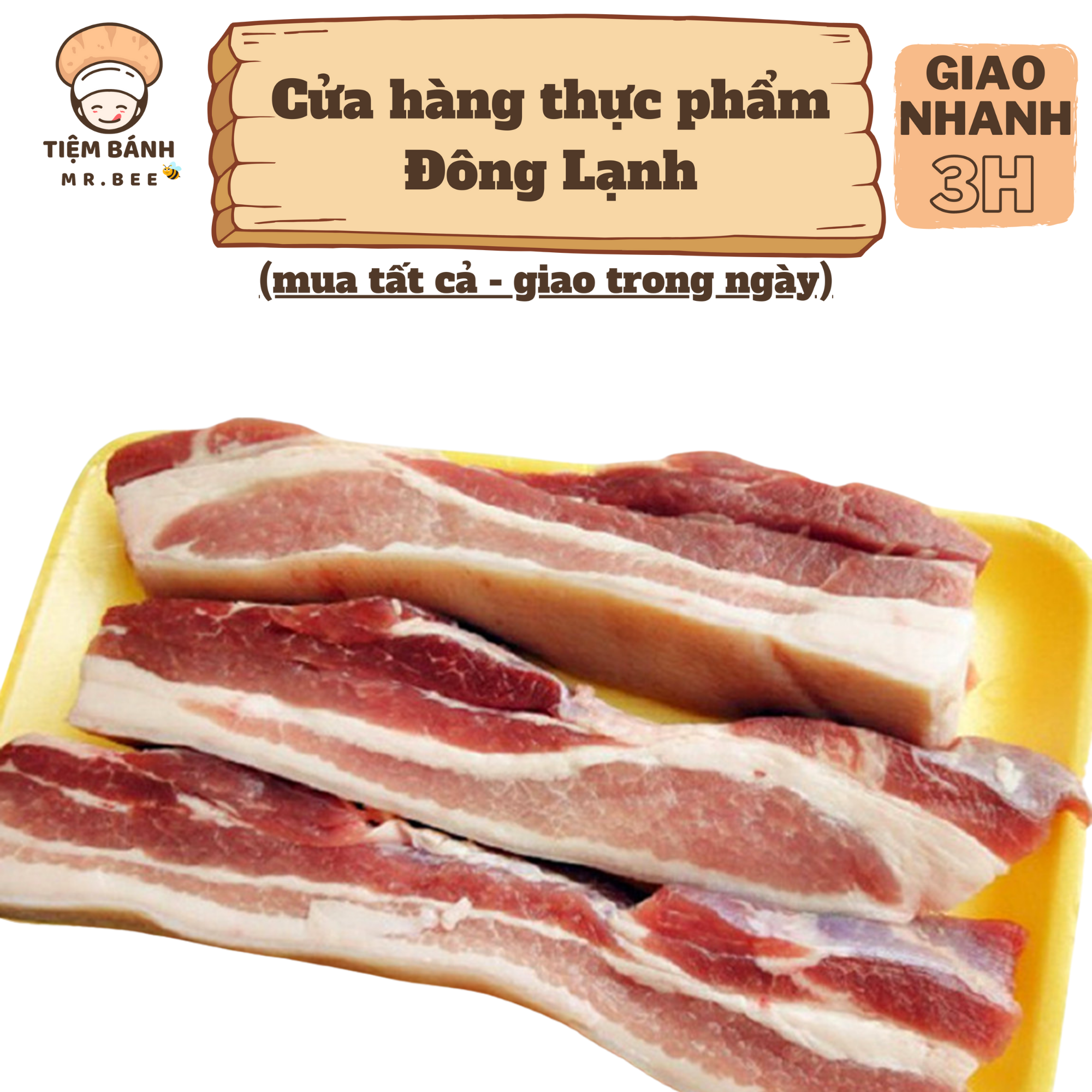 [Chỉ giao HCM] – Thịt Ba Rọi Heo Rừng Lai – 1kg