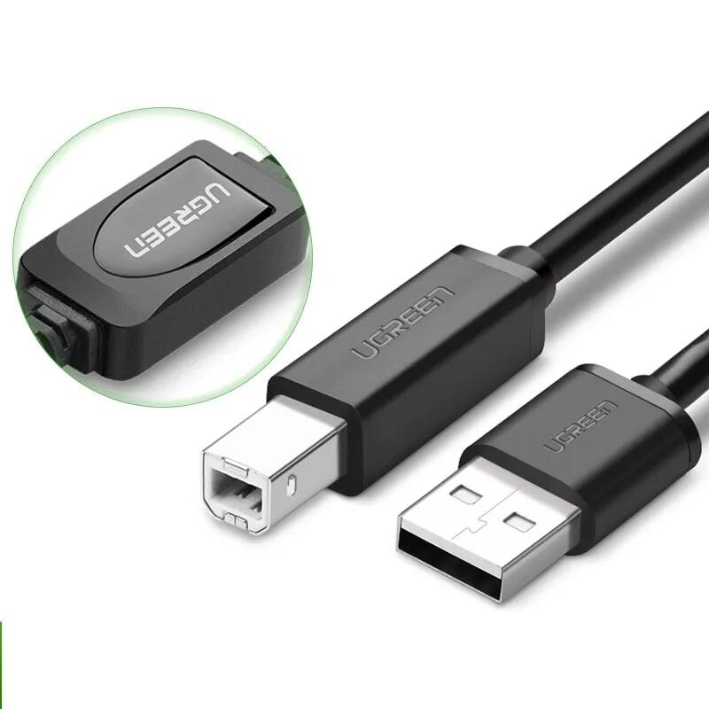 Ugreen UG10362US122TK 15M màu Đen Cáp USB 2.0 sang USB B máy in có chip khuếch đại - HÀNG CHÍNH HÃNG