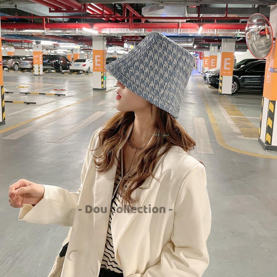 Mũ Nón Bucket Họa Tiết HOUNDSTOOTH Thời Trang Thu Đông - Mã NV027