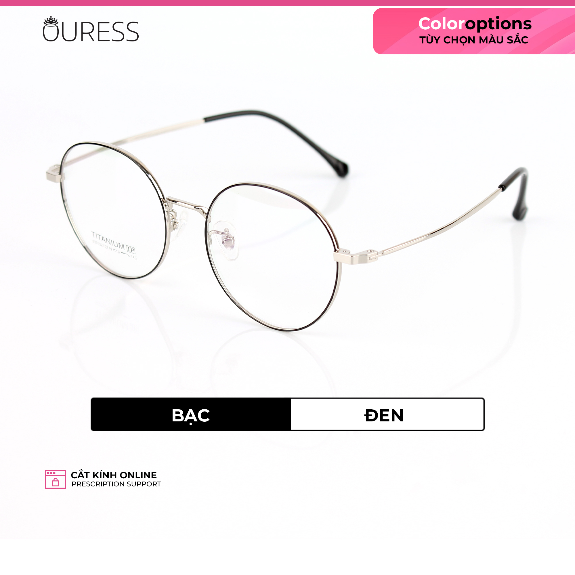 Gọng kính cận H0011 và 5201321 chất liệu titan thời trang mắt kính OURESS nam nữ siêu nhẹ siêu bền