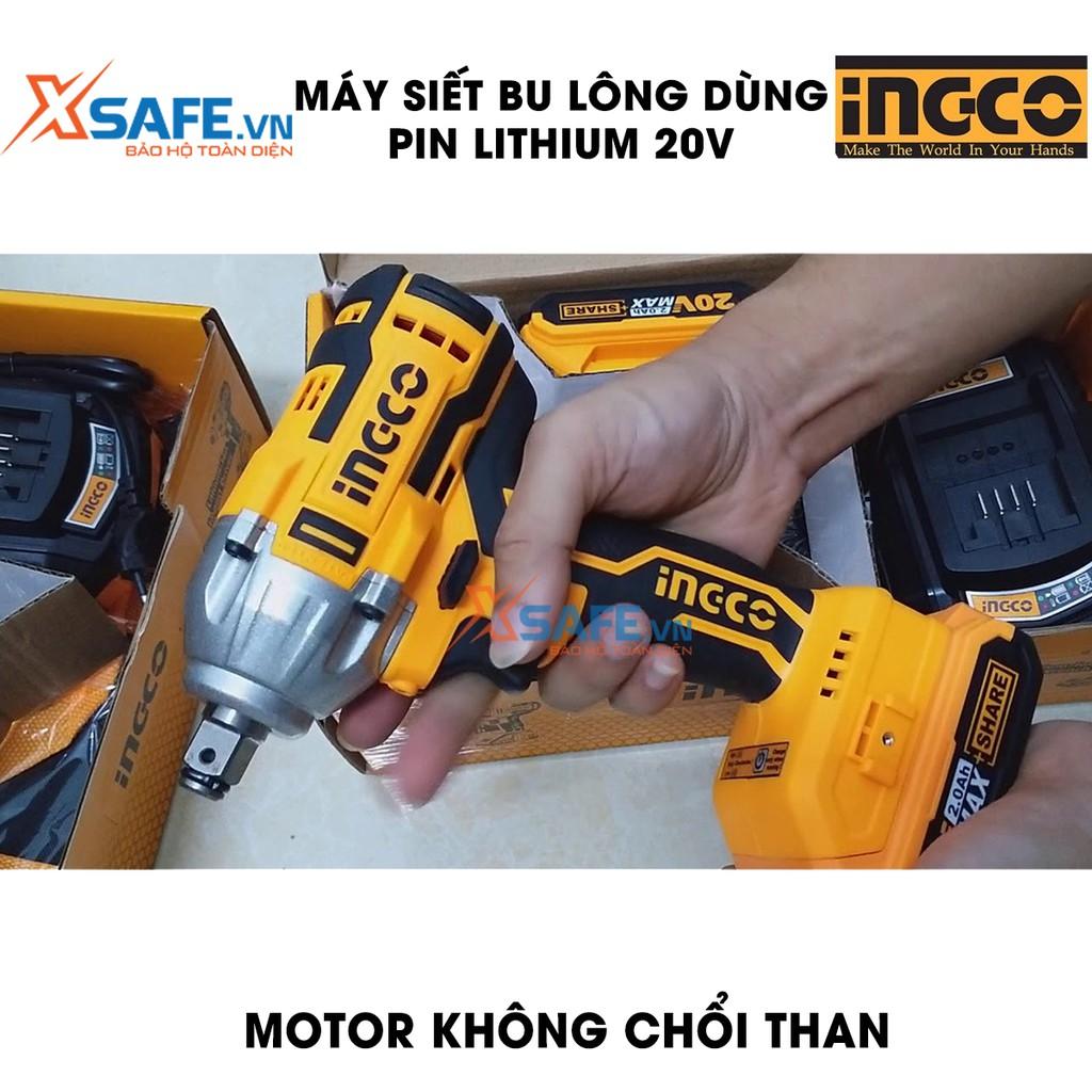 Máy Siết Bulong dùng Pin Lithium 20V INGCO CIWLI2001 tặng kèm 2 pin và 1 sạc nhanh trong một giờ