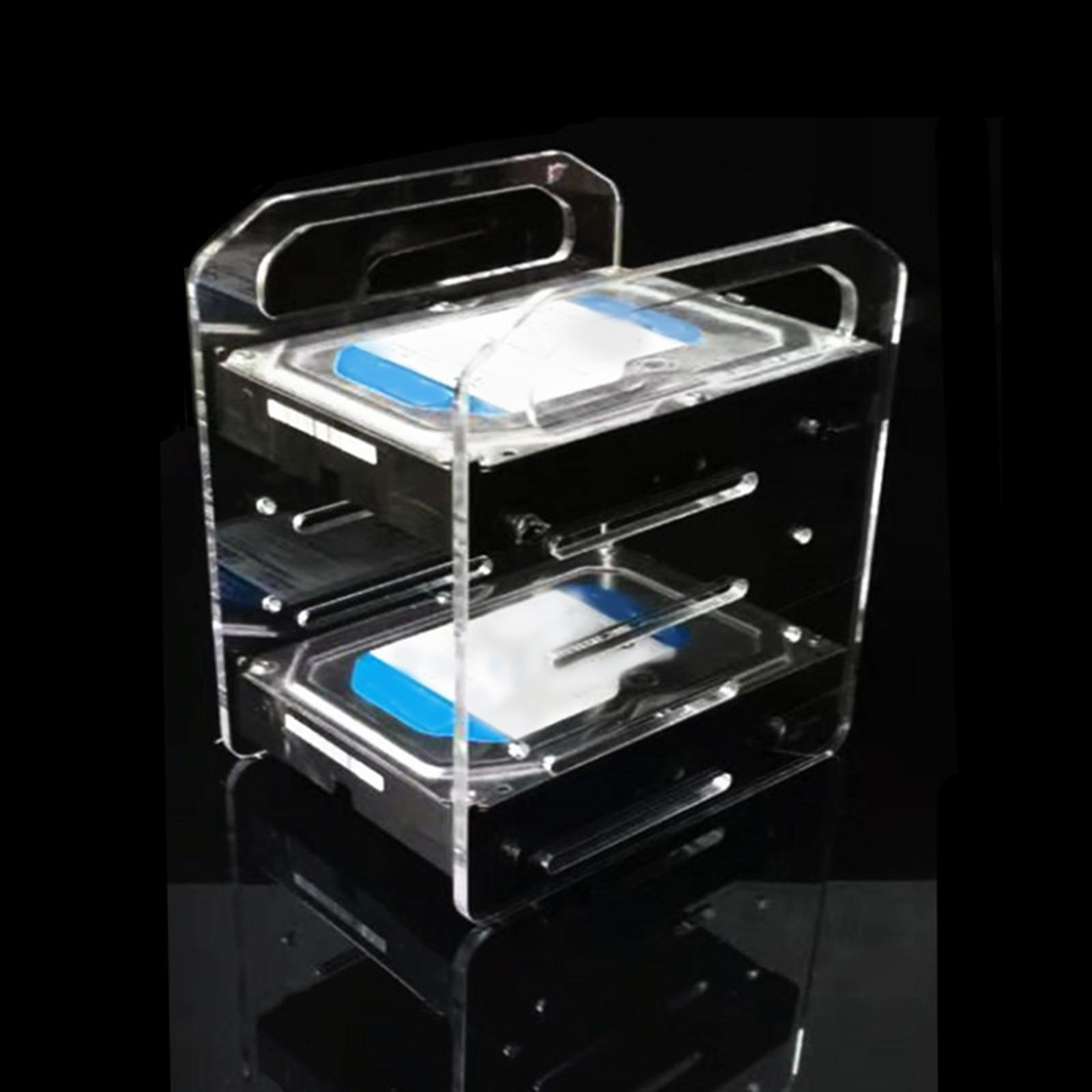 3.5inch Transparent Acrylic Multi-Layer Stacking Hard Drive Bracket Hard Disk Shelf Organizer Accessories for HDD SSD Solid State Drive