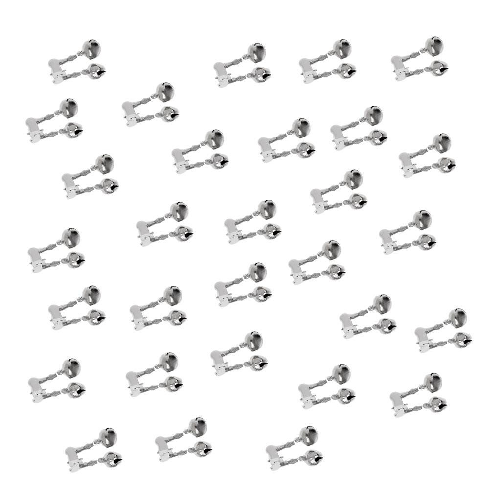 30Pcs Twin 2 Bells Ring Fishing Rod Clamp Bite Lure Alarms Fish Bite Ring Tackle
