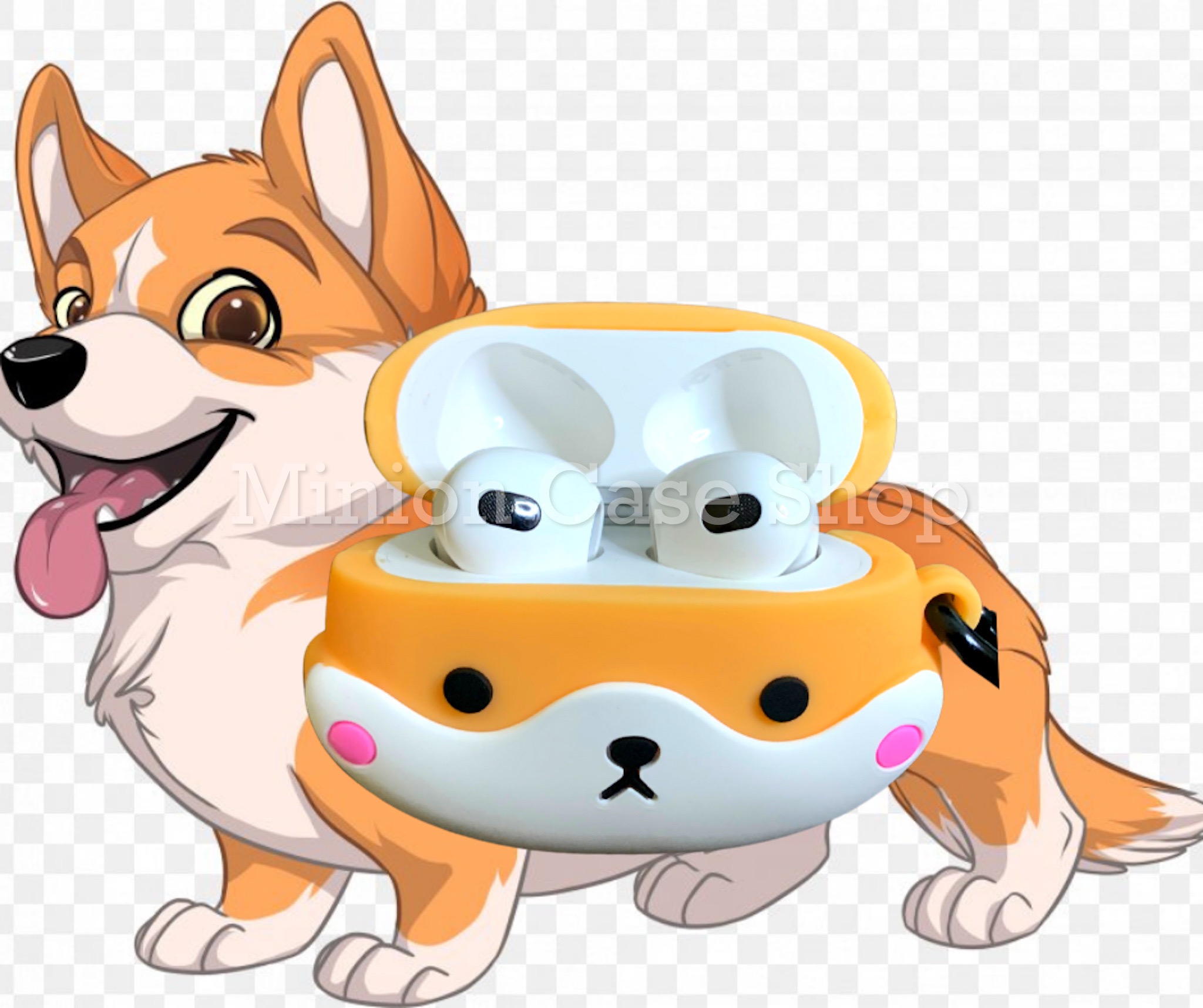 Bao Case Ốp dành cho Airpod 3 chó corgi kute silicon 3d cao cấp