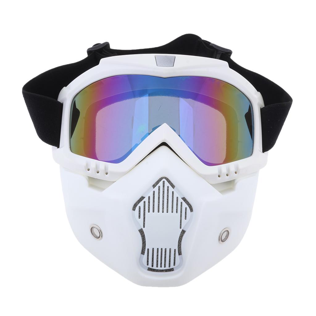 Detachable Face Mask Goggles Shield Windproof Dustproof Helmet Eyewear