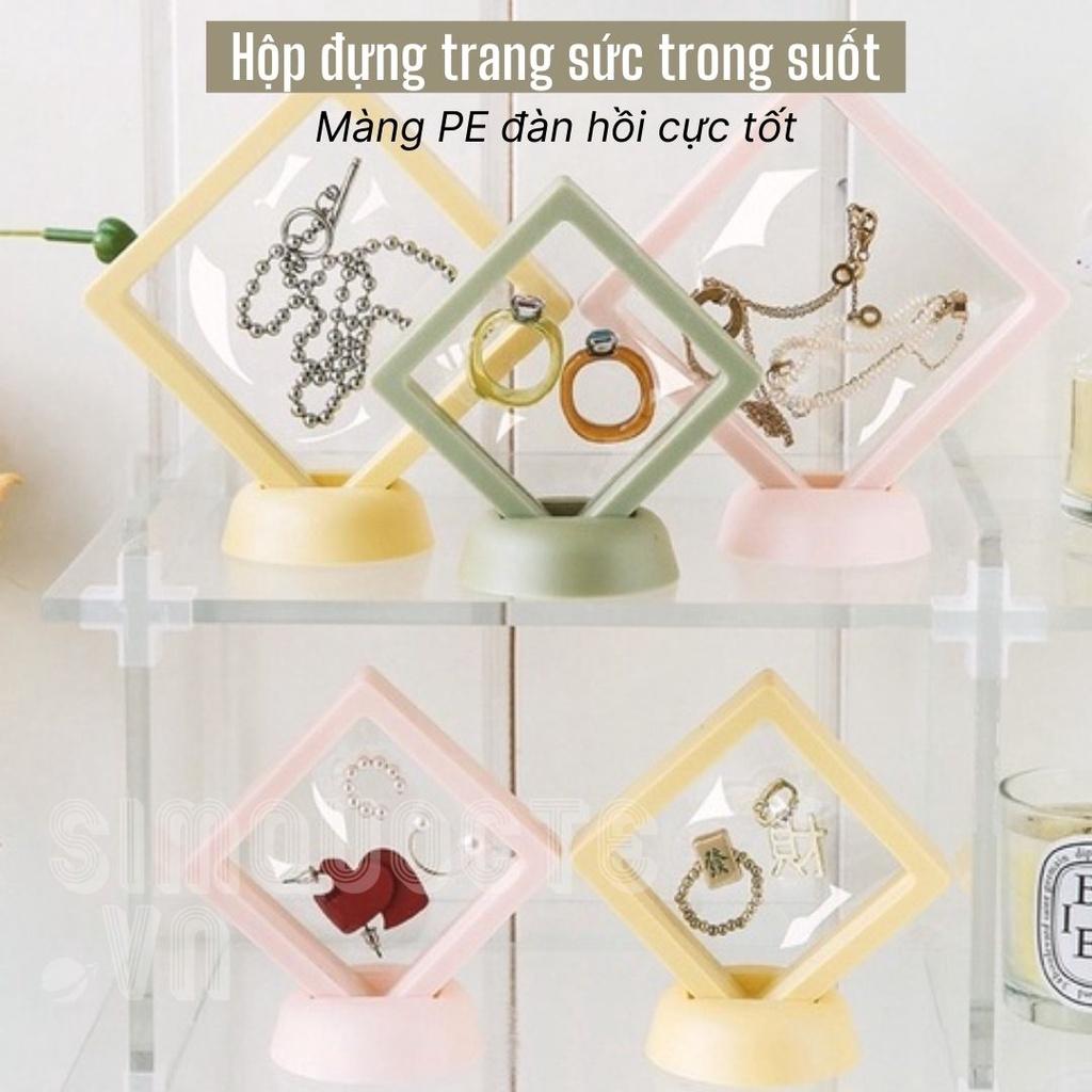 Hộp đựng trang sức màng PE trong suốt, hộp trang sức mini trưng bày nữ trang, nail, huy hiệu HNTS18