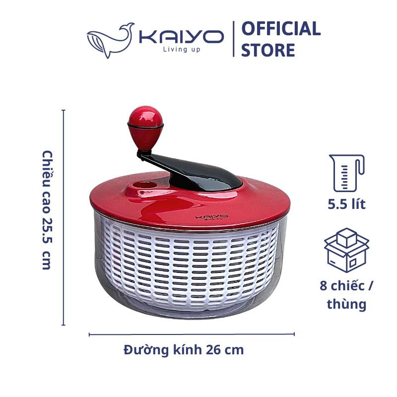 Rổ quay rau Kaiyo 5,5 lít màu đỏ