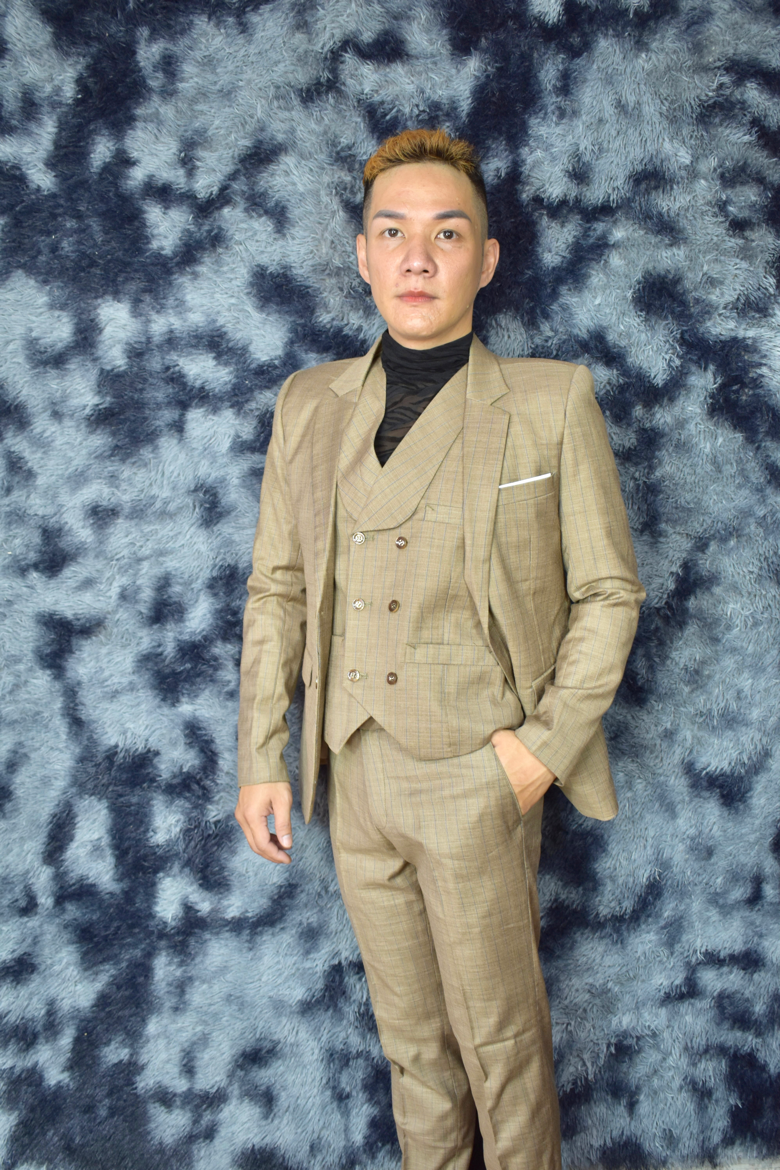 Combo bộ vest nam màu nâu ôm body
