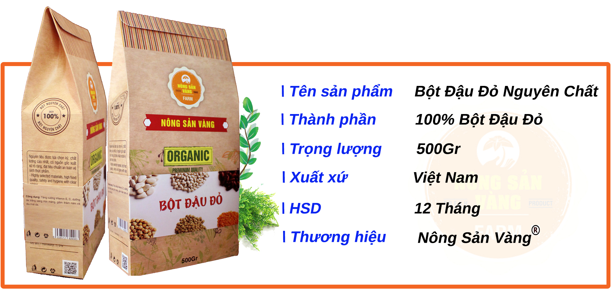 Bột Đậu Đỏ Làm Đẹp 500gr - Nông Sản Vàng