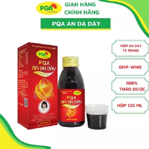 PQA An Dạ Dày là dược phẩm siro thảo dược dùng cho người bị viêm loét dạ dày, tá tràng có tác dụng hỗ trợ hạn chế axit dịch vị, bảo vệ niêm mạc dạ dày, viêm loét dạ dày, tá tràng.