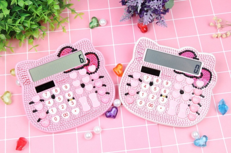 Máy tính cầm tay, máy tính bỏ túi Kitty đính đá dễ thương