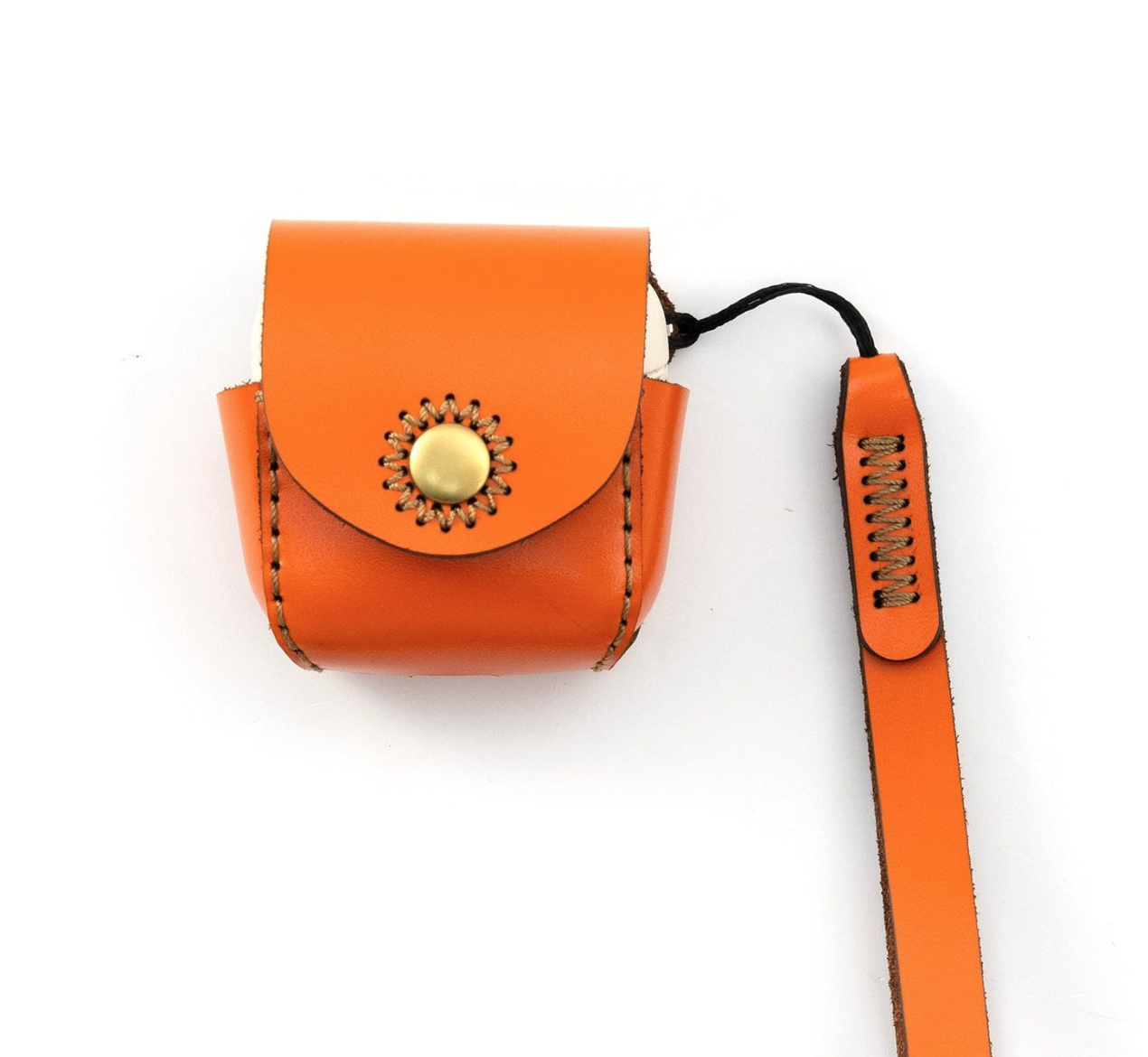 Bao da tai nghe Sennheiser OTW1 Cream, hiệu Khắc Tên, chất liệu da bò - Hàng chính hãng