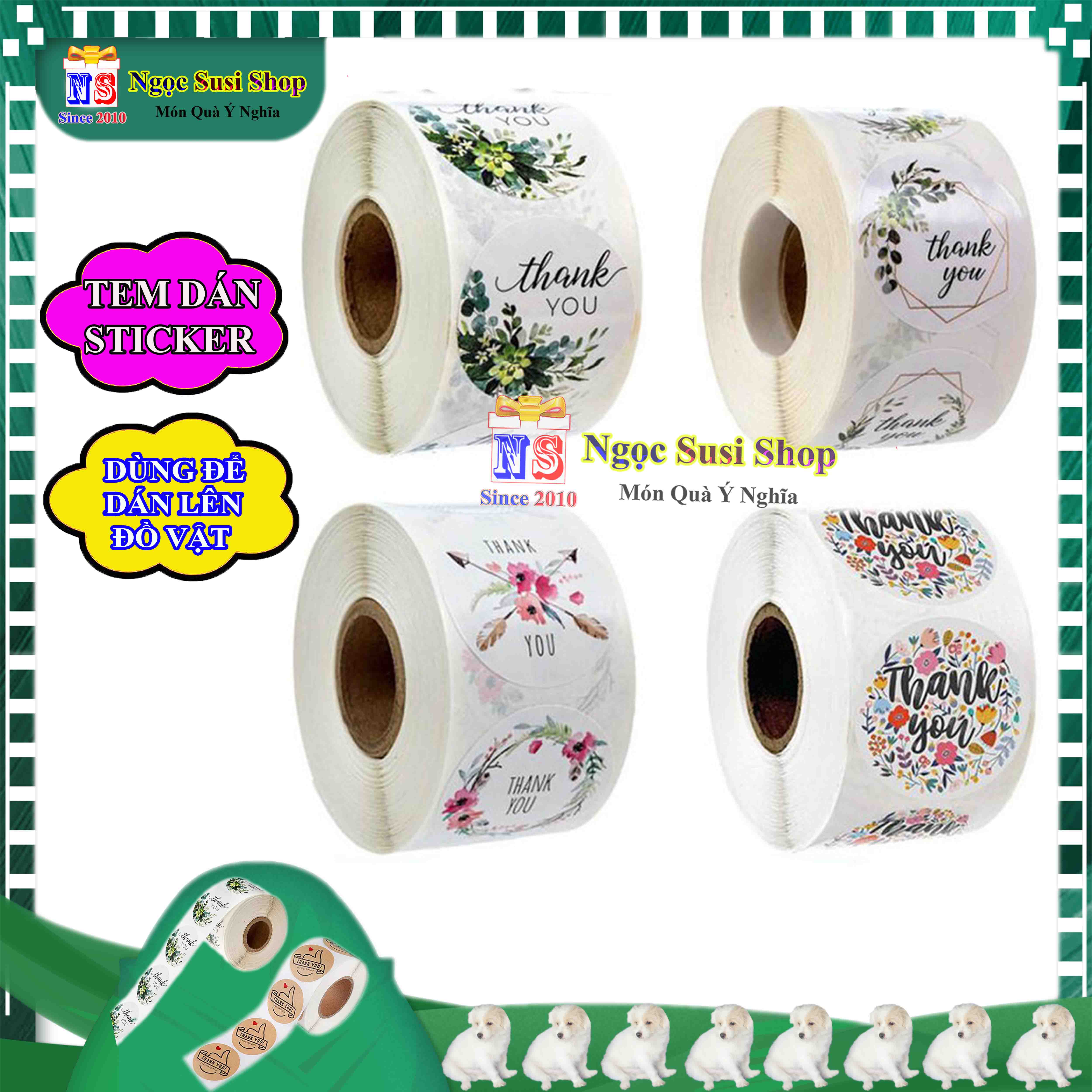 50 STICKER DECAL TEM NHÃN DÁN THANK YOU CẢM ƠN - GIAO NGẪU NHIÊN MẪU