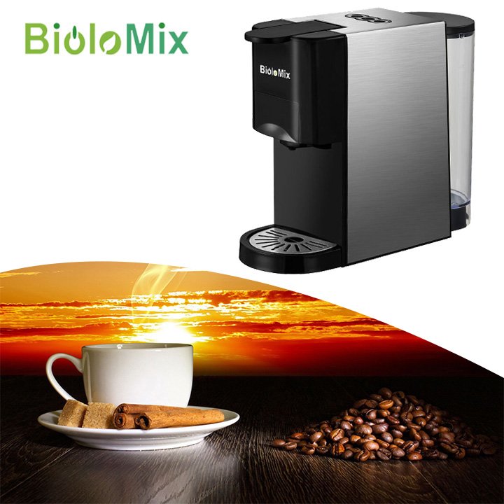 Máy pha cà phê 3 trong 1 BioloMix BK-513, áp suất 19 bar, dung tích 1.6L, dùng cho cafe viên nén và cafe xay- Hàng chính hãng