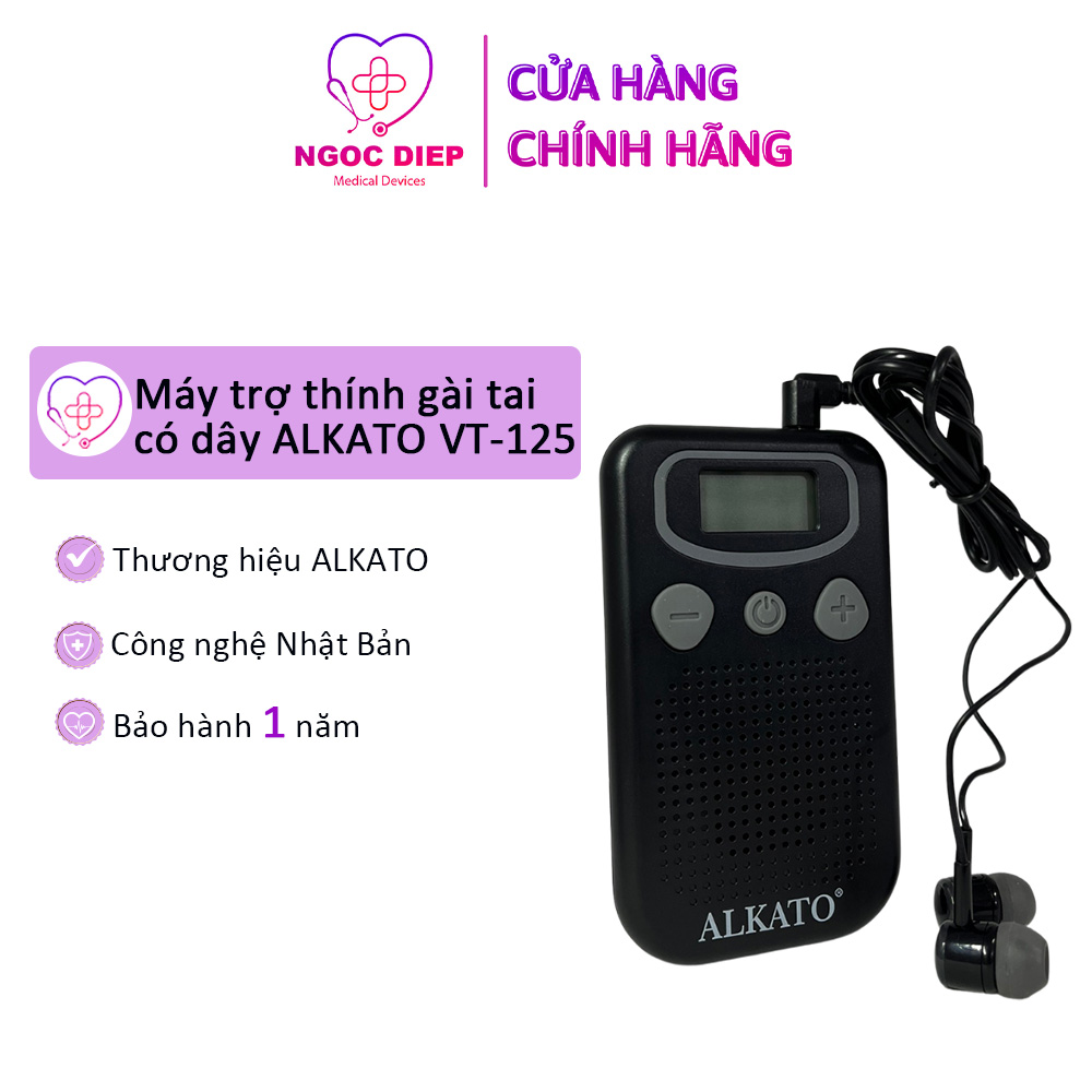 Máy trợ thính gài tai có dây ALKATO VT-125 - Tai nghe hỗ trợ người già, người bệnh - Hàng chính hãng