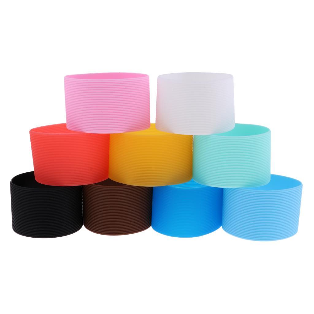 9Pcs Outdoor Silicone Insulation Non-slip Water Bottle Mug Cup Sleeve
