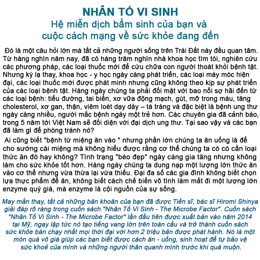 Combo 4 cuốn Bí mật dinh dưỡng (TB) + Liệu trình dinh dưỡng + Nhân tố vi sinh (TB) + Enzyme chống lão hoá (TB)