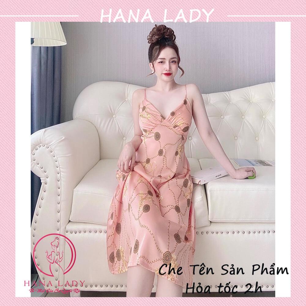Váy ngủ lụa quyến rũ - Đầm ngủ sexy cao cấp kèm mút ngực dáng dài gợi cảm