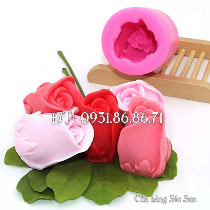 Khuôn silicon hoa hồng búp - Mã số 1708