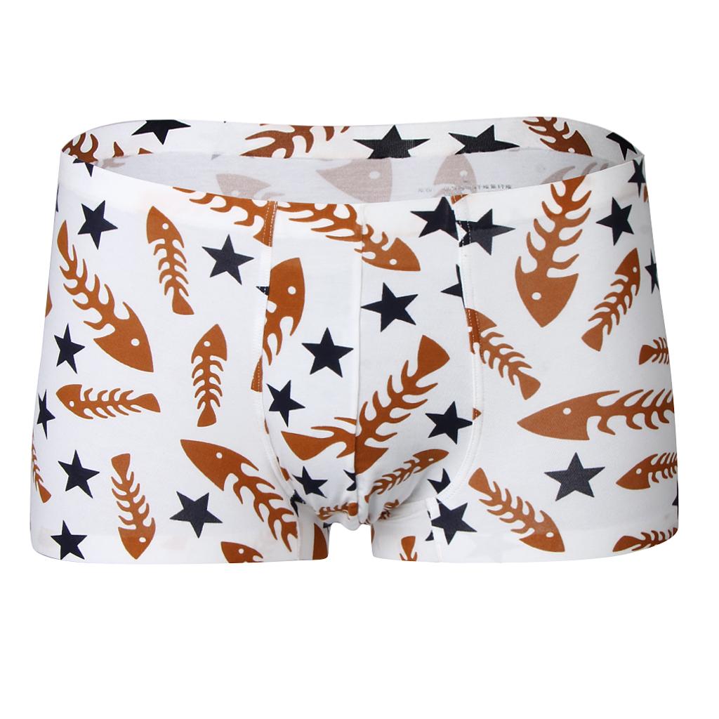 Men’s Stretchy Boxer Briefs Novelty Printed Panties Underwear Underpants