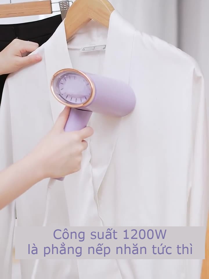 Bàn là hơi nước cầm tay cao cấp Chigo - Máy là hơi nước cầm tay công suất lớn 1200W - Bàn ủi hơi nước thông minh, gấp gọn tiết kiệm không gian, bình nước tháo rời -tặng kèm đầu chuyển đổi