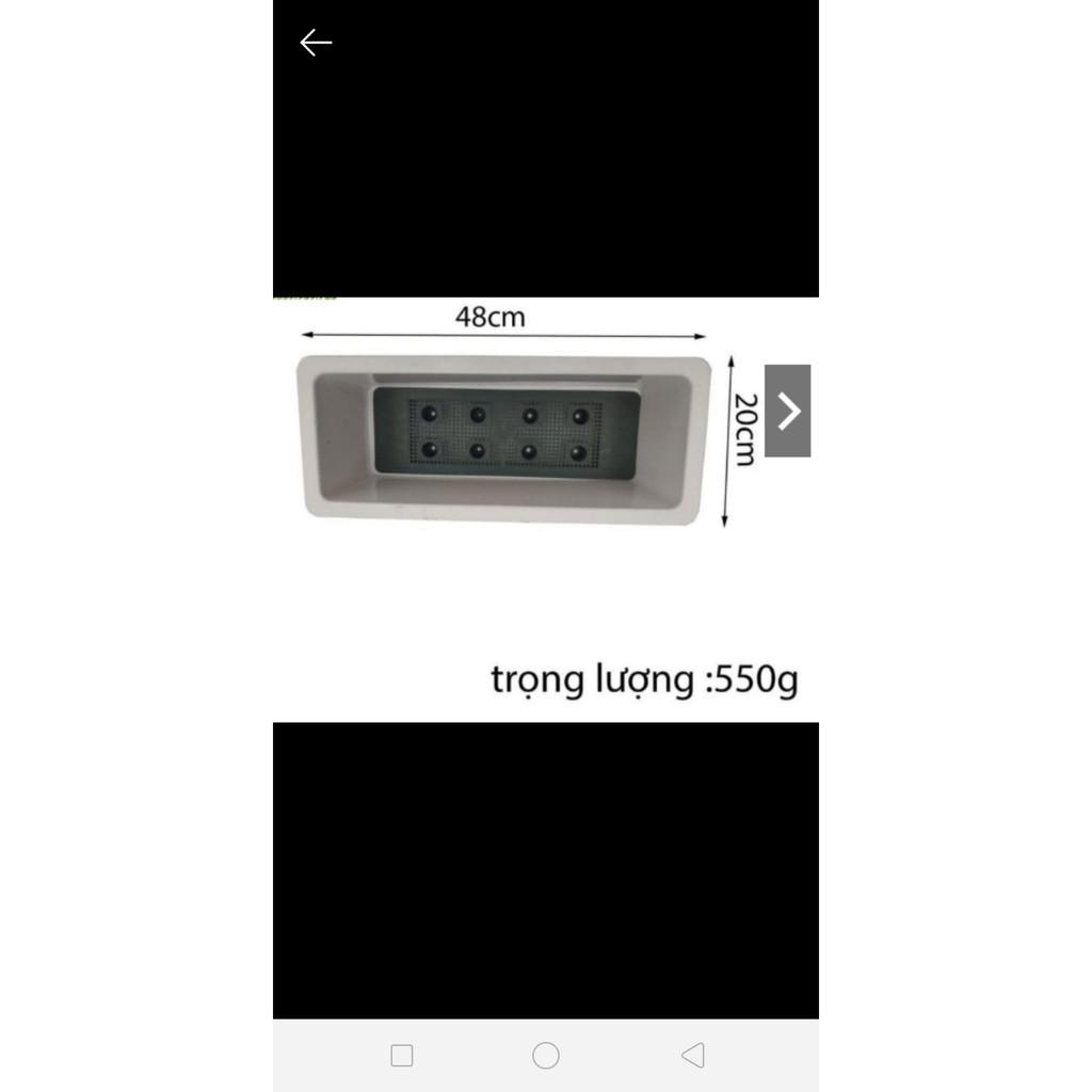 Hậu nhựa thông minh trồng rau trồng hoa, hình chữ nhật, giá treo chậu kích thước 48x20x16cm