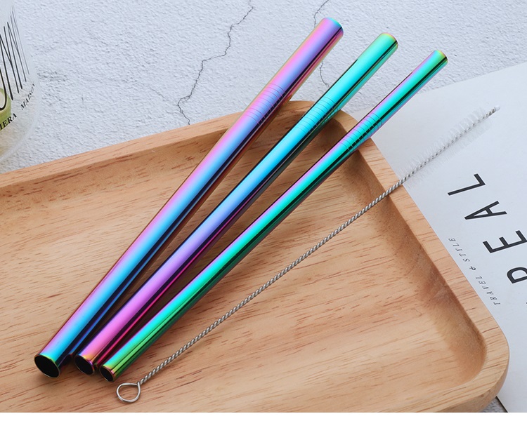 Bộ 3 Chiếc ống Hút Thép Không Gỉ + Tặng 01 Dụng Cụ Làm Sạch Ống Hút