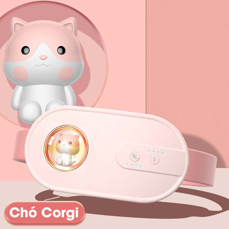 Đai Massage Kỳ Kinh Nguyệt Hình Chó Corgi, Chườm Ấm Bụng Phụ Nữ Cao Cấp