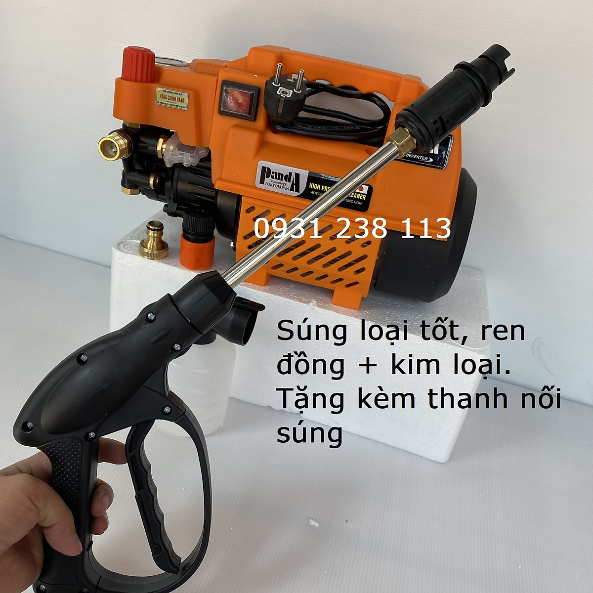 MÁY RỬA XE GIA ĐÌNH CÔNG NGHỆ INVERTER HOÀN TOÀN MỚI, MÁY XỊT RỬA ÁP LỰC CAO PANDA PD-889.