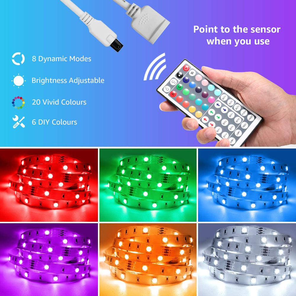 Cuộn Dây 5m/10m Đèn LED Trang Trí RGB 5050 Strip Light miDoctor, Quấn Cây Chống Nước, Trang Trí Phòng, Dán Tường, Bàn Máy Tính, Tạo Không Gian Quay Video Tiktok, Chụp Ảnh, Kèm Remote 44 Phím