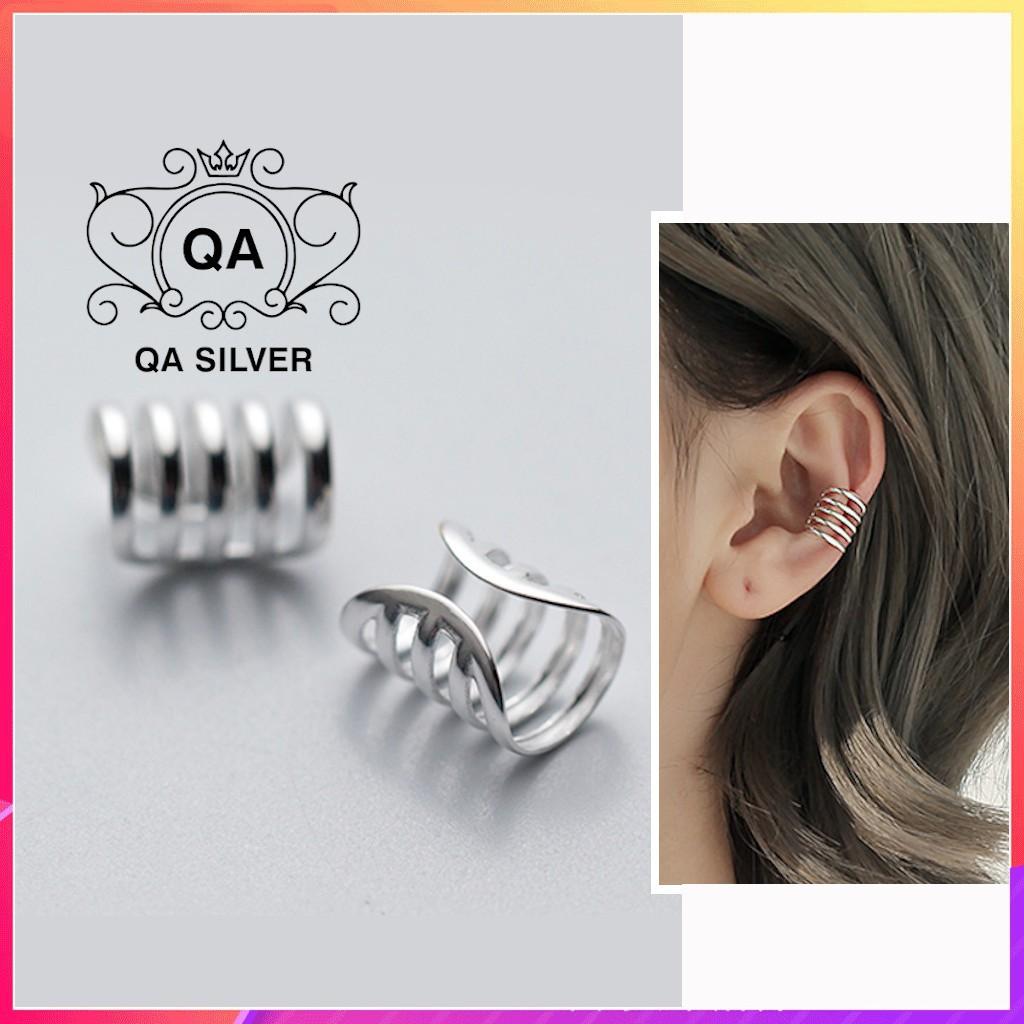 Khuyên tai bạc 925 kẹp vành tầng bông nam nữ layer S925 EARCUFF Silver Earrings QA SILVER EA210108