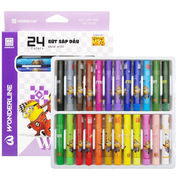 Hộp 24 Bút Sáp Dầu Minions - Hồng Hà 8133