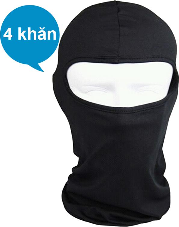 Bộ 4 Khăn Trùm Đi Phượt Màu Đen