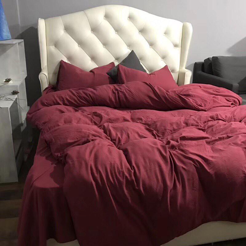 Bộ vỏ chăn ga gối Cotton đũi tici